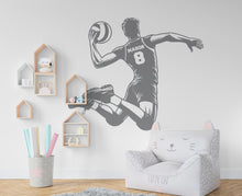 Load image into Gallery viewer, Large Custom Name Volleyball Boy wall decal Sport Wall Decal Kids Decal Personalized Gifts wall Vinyl Wall Sticker Boy Room 573RS
