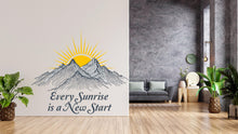 Load image into Gallery viewer, Mountain Wall Decal, Mountain wall mural, Sun colorful wall decal, Sun shining mountain wall art decor, Colorful sun, Quotes decals 550RS