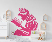 Load image into Gallery viewer, Princess Reading a Book wall decal Reading Books Magic Wall Decal Vinyl Art Stickers for Interiors, Schools, Classrooms, Libraries 552RS