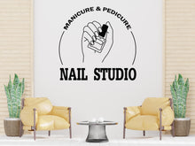Load image into Gallery viewer, Elegant Nail Studio Wall Decal | Modern Manicure Salon Decor | Vinyl Sticker for Beauty Saloon | Professional Nail Art Design 556LU