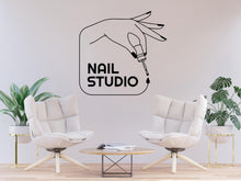 Load image into Gallery viewer, Elegant Nail Studio Wall Decal | Modern Manicure Salon Decor | Vinyl Sticker for Beauty Saloon | Professional Nail Art Design 555LU