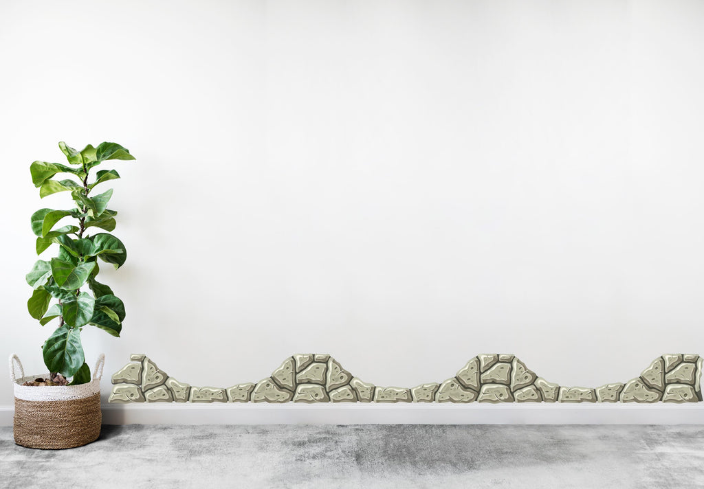 Playful Green Rocks Wall Decal | Rocks Wall Vinyl Sticker Decal Decor | Unique Rock Shapes for Kids Room or Nursery or Living Room 558LU