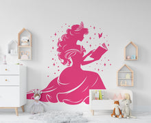 Load image into Gallery viewer, Princess Reading a Book wall decal Reading Books Magic Wall Decal Vinyl Art Stickers for Interiors, Schools, Classrooms, Libraries 554RS