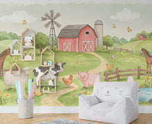 Load image into Gallery viewer, Farm Animals Wall Graphics Farm Animal Peel and Stick Goat Sheep Pig Animals room Farm Wallpaper Nursery wall decor Mural 579RS