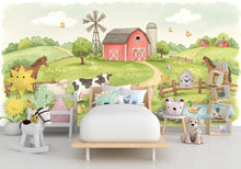 Load image into Gallery viewer, Farm Animals Wall Graphics Farm Animal Peel and Stick Goat Sheep Pig Animals room Farm Wallpaper Nursery wall decor Mural 579RS