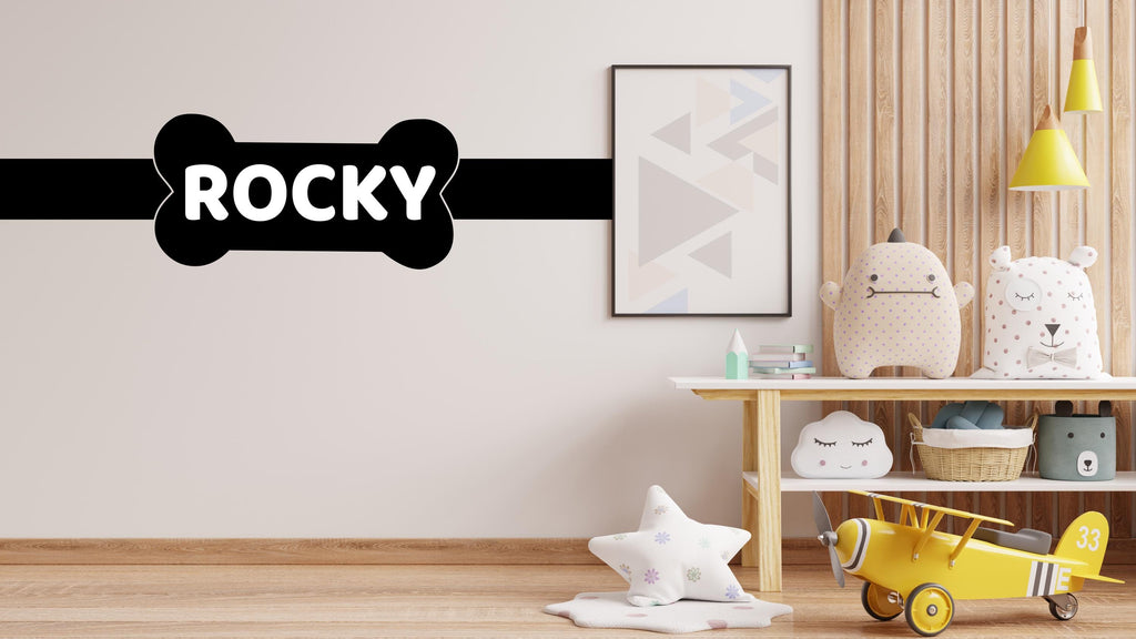 Dog wall decals, Dog Name Bone Decor, Grooming wall decor, Pet lover gift, Pet shop dog house wall vinyl decal, Pet wall vinyl decal 561LU