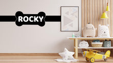 Load image into Gallery viewer, Dog wall decals, Dog Name Bone Decor, Grooming wall decor, Pet lover gift, Pet shop dog house wall vinyl decal, Pet wall vinyl decal 561LU