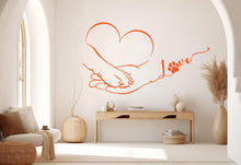 Load image into Gallery viewer, Hand and paw wall decal Dad Dog decor Dog wall art Decal Dog Lover Animals wall decal Dog Wall Bathroom Wall Decals Stickers Vinyl 557RS