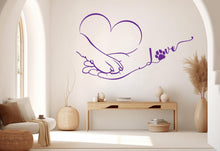 Load image into Gallery viewer, Hand and paw wall decal Dad Dog decor Dog wall art Decal Dog Lover Animals wall decal Dog Wall Bathroom Wall Decals Stickers Vinyl 557RS