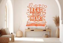 Load image into Gallery viewer, Read your Heart wall art decals book shelves decor library wall decal education decals reading room nurseries school 558RS