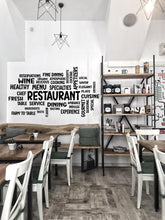 Load image into Gallery viewer, Restaurant Word Cloud Wall Decal – Personalized Dining &amp; Menu Inspired Decor – Unique Culinary Art for Kitchen and Restaurant Walls 568LU