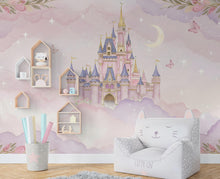 Load image into Gallery viewer, Princess Castle Wall Graphics Peel and Stick Girl room Wallpaper Nursery Self Adhesive Removable nursery wall decor Mural 588RS