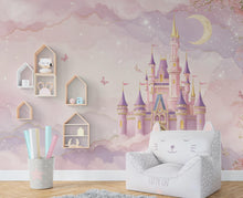 Load image into Gallery viewer, Princess Castle Wall Graphics Peel and Stick Girl room Wallpaper Nursery Self Adhesive Removable nursery wall decor Mural 589RS