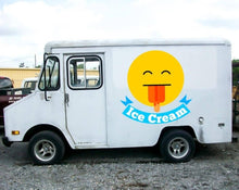 Load image into Gallery viewer, Ice Cream Truck Sticker, Ice Cream Logo Decal, Car Decals, Custom Printed Decal for Companies, Concession Trailer Decals