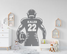 Load image into Gallery viewer, Large Custom Name American Football wall decal Sport Wall Decal Kids Decal Personalized Gifts wall Vinyl Wall Sticker Boy Room 591RS