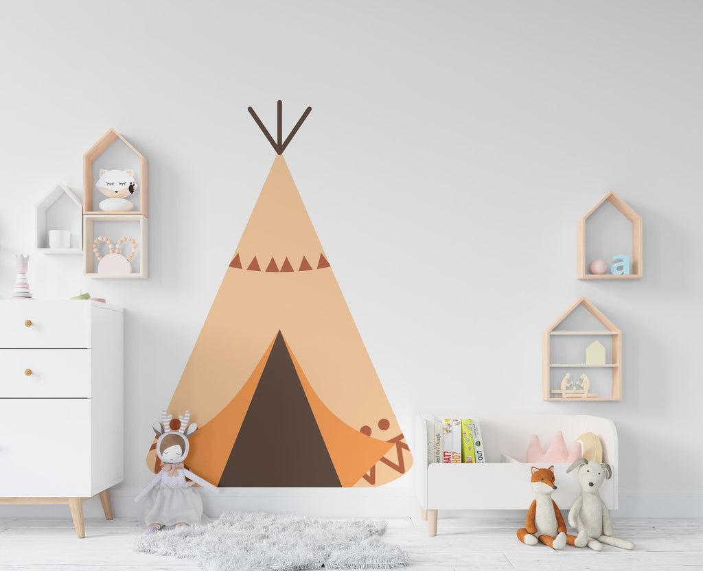 Teepee Wall Decal Home Headboard Color Block, Boho Wall Decal, Bed Headboard Sticker, Headboard Wall Decal, Arch Wall Decal, Nursery 592RS
