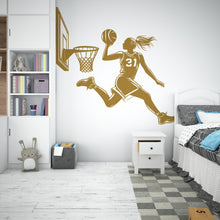 Load image into Gallery viewer, Basketball Girl wall decal Sport Wall Decal Kids Decal Personalized Gifts wall Vinyl Wall Sticker Boy Room 562RS