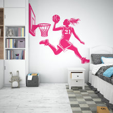 Load image into Gallery viewer, Basketball Girl wall decal Sport Wall Decal Kids Decal Personalized Gifts wall Vinyl Wall Sticker Boy Room 562RS