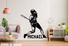 Load image into Gallery viewer, Baseball wall decor, Baseball Wall Decal Sport Vinyl, Baseball stickers, Boys Passion, Goal Wall Art, Wall Stickers, Kids Room Decor 574LU