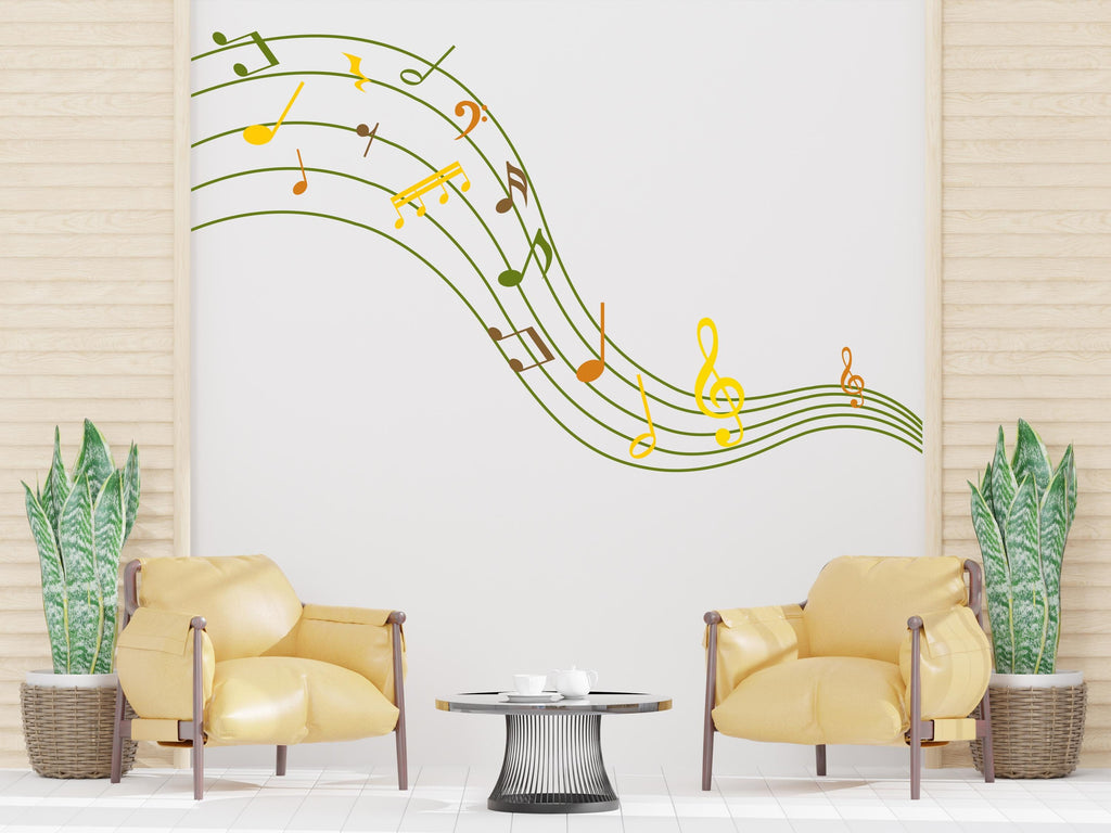 Music wall art decal, Music notes instruments wall decor, Music wall sticker, Music wall decals, Musician home decor, Music gifts 604LU