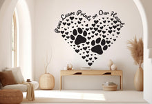 Load image into Gallery viewer, Paw Print on Heart wall decal Dad Dog decor Dog wall art Decal Dog Lover Animals wall decal Dog Wall Bathroom Wall Decals Stickers 596RS