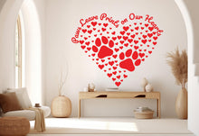 Load image into Gallery viewer, Paw Print on Heart wall decal Dad Dog decor Dog wall art Decal Dog Lover Animals wall decal Dog Wall Bathroom Wall Decals Stickers 596RS