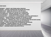 Load image into Gallery viewer, Our Values Wall Decal - Inspirational Quote Office Decor, Office Wall Decal, Motivational Wall Art, Customizable Design for Office 576LU