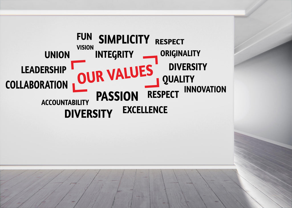 Our Vision Word Cloud Wall Decal - Inspirational Quote Office Decor, Motivational Wall Art, Customizable Design for Office 577LU