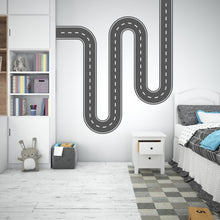 Load image into Gallery viewer, Road wind Wall Decal Highway Vinyl Sticker Track Route Wall Decor Kids Playroom Boys Room Wall Art Automotive Bedroom Mural Sticker 579LU