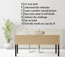 Load image into Gallery viewer, Success Wall Decal with Meaning – Motivational Office Wall Art, Business Quote Decor, Inspirational Workplace Vinyl Sticker 582LU