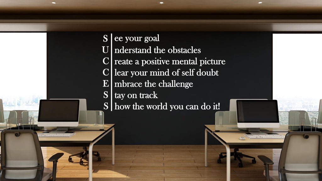 Success Wall Decal with Meaning – Motivational Office Wall Art, Business Quote Decor, Inspirational Workplace Vinyl Sticker 582LU