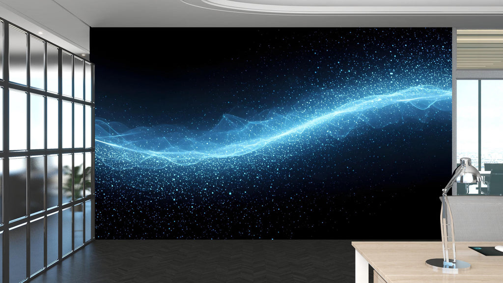 Digital wave wallpaper, Technology wall mural, Tech wallpaper, Office Decor, Business Wall Decal, Wall Art Office 598RS