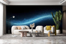 Load image into Gallery viewer, Digital wave wallpaper, Technology wall mural, Tech wallpaper, Office Decor, Business Wall Decal, Wall Art Office 598RS