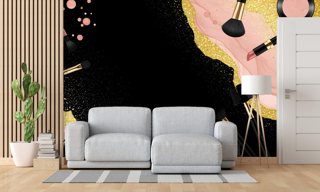Beauty Salon wallpaper, Salon wall mural, Eyelashes wallpaper, Office Decor, Business Wall Decal, Wall Art Office 599RS