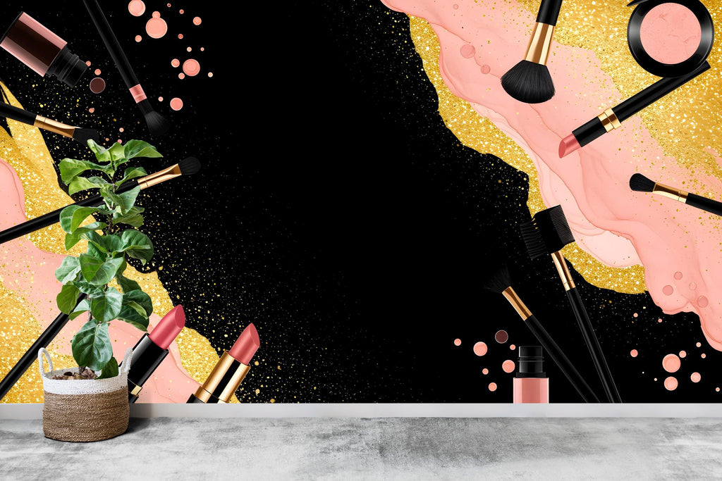 Beauty Salon wallpaper, Salon wall mural, Eyelashes wallpaper, Office Decor, Business Wall Decal, Wall Art Office 599RS