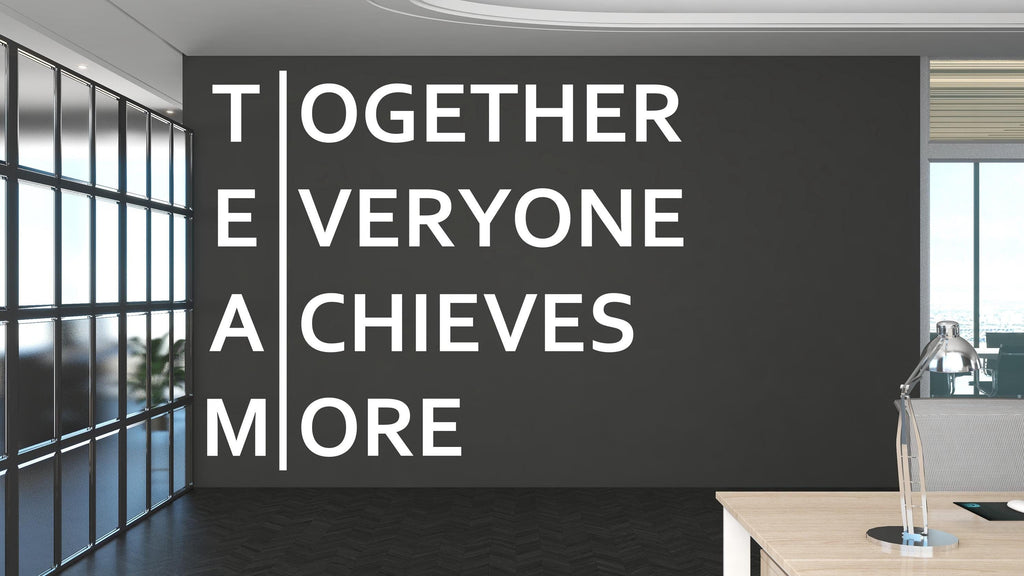 Team Wall Decal with Meaning – Teamwork Office Wall Art, Motivational Business Quote, Workplace Vinyl Sticker 583LU