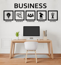 Load image into Gallery viewer, Business Core Values Wall Decal – Office Wall Art with Icons, Motivational Workplace Decor, Entrepreneur Gift 585LU