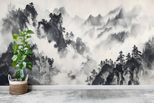 Load image into Gallery viewer, Mountain Foggy Wall Graphics Peel and Stick Forest room Wallpaper Nursery Self Adhesive Removable nursery wall decor Mural 600RS