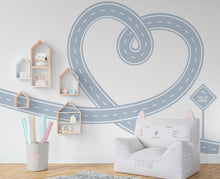 Load image into Gallery viewer, Love Road Wall Decal: Highway Vinyl Sticker for Kids Playroom 603RS