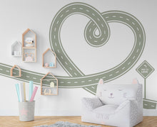 Load image into Gallery viewer, Love Road Wall Decal: Highway Vinyl Sticker for Kids Playroom 603RS