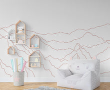 Load image into Gallery viewer, Minimalist Mountain Line Art Wall Decal – Boho Colorful Nature Decor – Modern Home Accent – Nursery Mountain Wall Sticker, Kids Room 608LU