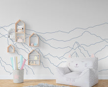 Load image into Gallery viewer, Minimalist Mountain Line Art Wall Decal – Boho Colorful Nature Decor – Modern Home Accent – Nursery Mountain Wall Sticker, Kids Room 608LU