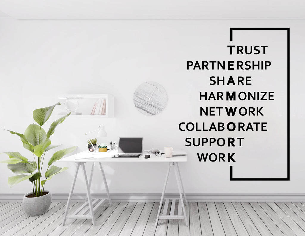 Teamwork wall decal Office wall decal Office wall decor Enterpreneur Gift Wall decal, Wall stickers, Wall decor, Wall Art 587LU