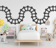 Load image into Gallery viewer, Railroad train Wall Decal Highway Vinyl Sticker Track Route Wall Decor Kids Playroom Boys Room Wall Art Train Bedroom Mural Sticker 605RS