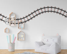 Load image into Gallery viewer, Railroad train Wall Decal Highway Vinyl Sticker Track Route Wall Decor Kids Playroom Boys Room Wall Art Train Bedroom Mural Sticker 606RS