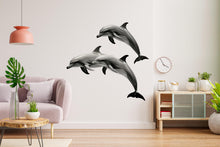 Load image into Gallery viewer, Dolphin Wall Art Vinyl Decal, Ocean Animals Wall Decal for Kids and Nursery Living Room, Sea Animals Wall Sticker, Sticker Set Dolphin 387LU