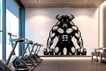 Load image into Gallery viewer, Bull Gym Wall Decor Bull Wall Art Gym Wall Decals Bull Wall Decal Crossfit Gifts Home Gym Wall Sticker Gym 607RS