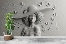 Load image into Gallery viewer, 3D Textured Wall Mural – Woman in Sculptural Relief with Butterflies room Wallpaper nursery wall decor Mural 608RS