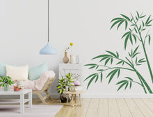 Load image into Gallery viewer, Bamboo Wall Decal, Green Bamboo Stick with Leaves, Nature-Inspired Wall Art, Modern Home Decor, Eco-Friendly Wall Sticker Living Room 613LU