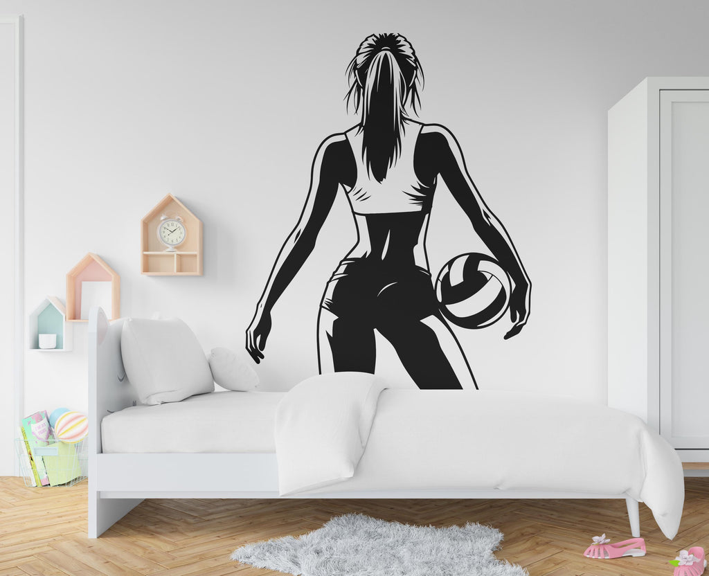 Volleyball Girl wall decal Sport Wall Decal Kids Volleyball Decal Personalized Gifts wall Vinyl Wall Sticker Boy Room 568RS